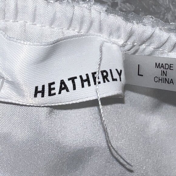 HEATHERLY TAMAR WHITE FLORAL EMBROIDERED‎ LACE CROPPED CAMI TANK TOP WOMEN LARGE - Picture 7 of 11